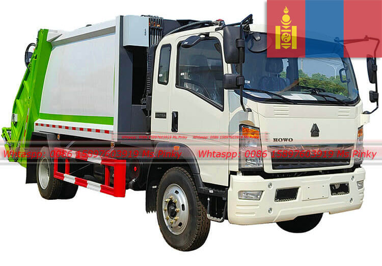 Camión de basura compactador 160HP HOWO 10CBM Exportación Mongolia